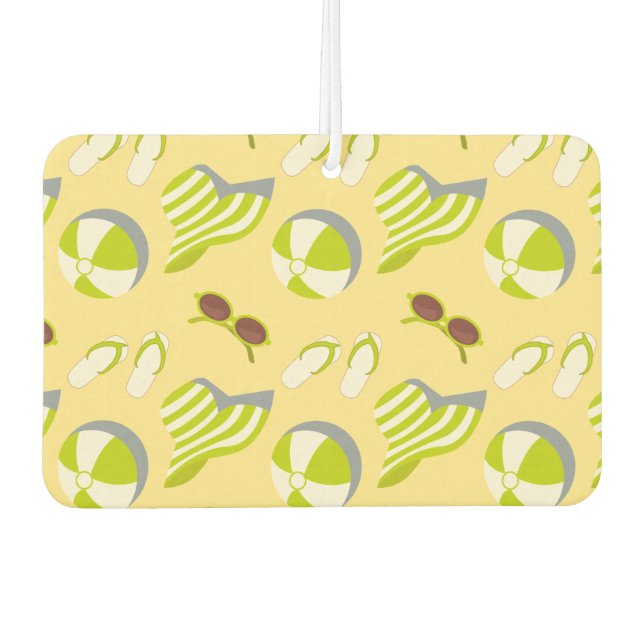 Beach vacay pattern with sunglasses and sun hat air freshener (Front)