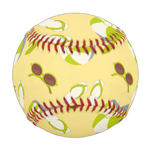 Beach vacay pattern with sunglasses and sun hat  baseball
