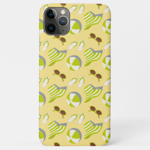Beach vacay pattern with sunglasses and sun hat iPhone 11 pro max case