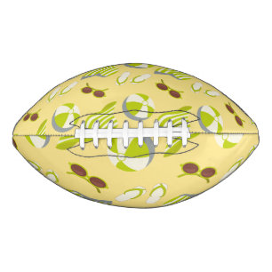 Beach vacay pattern with sunglasses and sun hat football