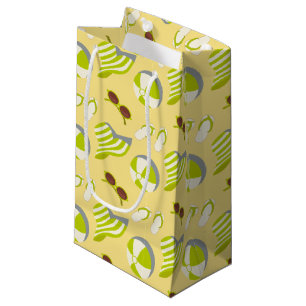 Beach vacay pattern with sunglasses and sun hat small gift bag
