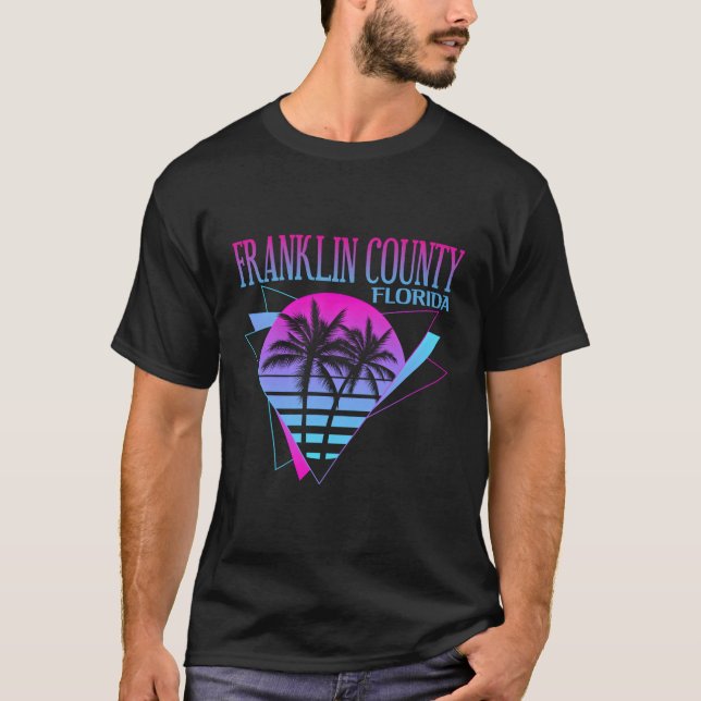 Beach Vaporwave Vacation Franklin County T-Shirt (Front)
