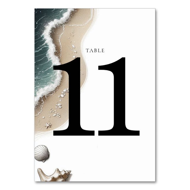 Beach Vibe Table Number (Front)