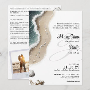 Beach Vibe with Details Wedding Invitation