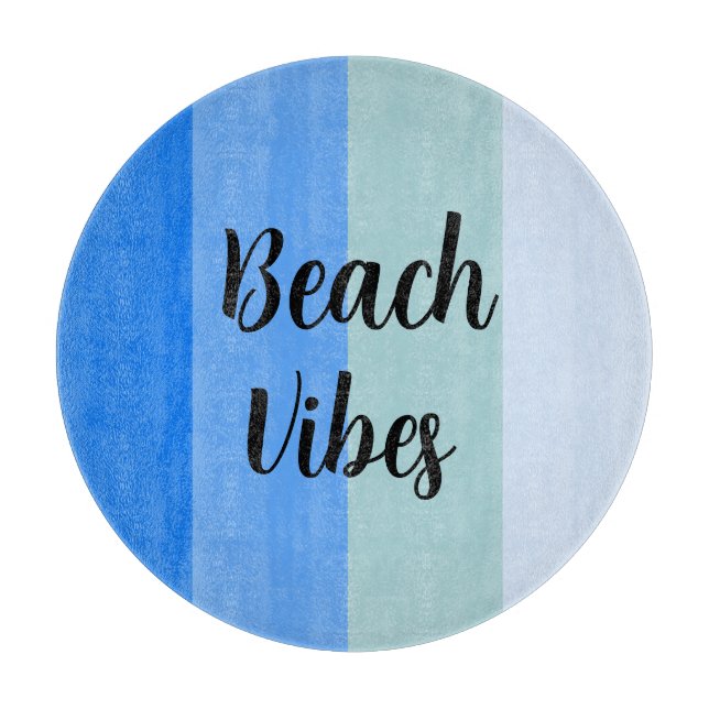 Beach Vibes, Blue Stripes Cutting Board (Front)