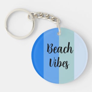 Beach Vibes, Blue Stripes Keychain