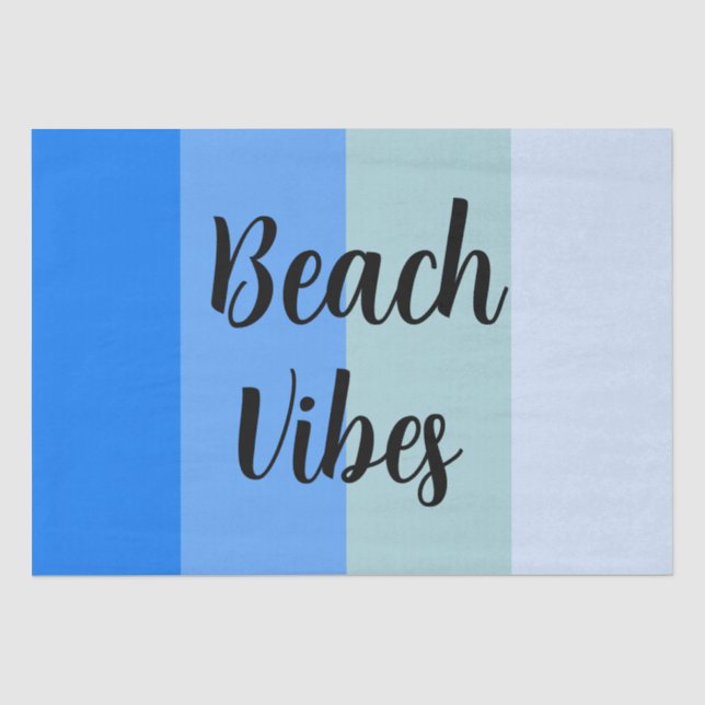 Beach Vibes, Blue Stripes Tissue Paper (Front)