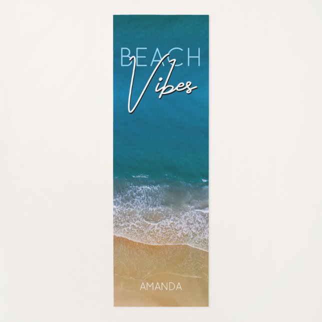 Beach Vibes Chill Ocean Water Blue Photo Yoga Mat (Front)