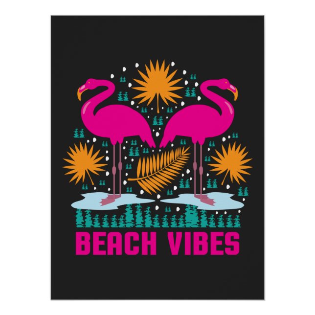 Beach Vibes Flamingos-19501 Poster (Front)
