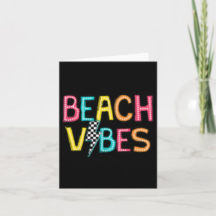 Beach Vibes Hello Summer Vacation Girl Women Teen Card