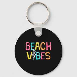 Beach Vibes Hello Summer Vacation Girl Women Teen Keychain