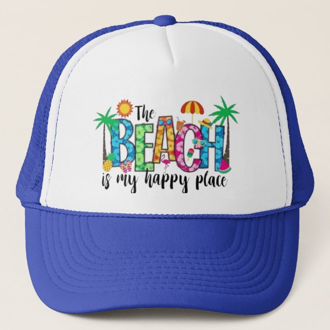 beach vibes mugs trucker hat (Front)
