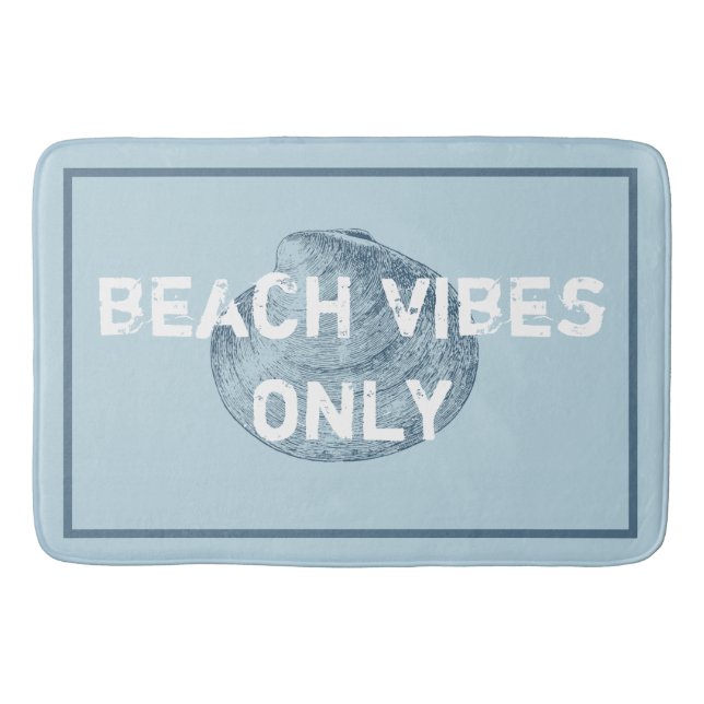 Beach Vibes Only Distressed Font  Bath Mat (Front)