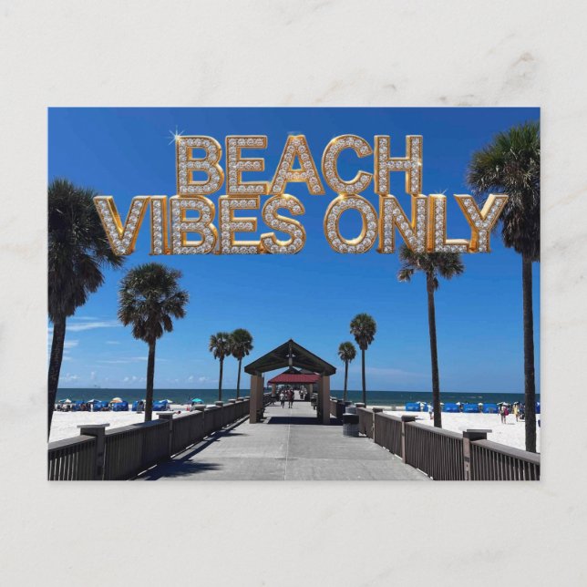 Beach Vibes Only Postcard (Front)