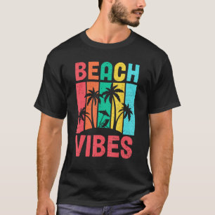 Beach Vibes Palm Trees Summer Vacation Family Cous T-Shirt