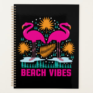 Beach Vibes Pink Flamingos-19501 Planner