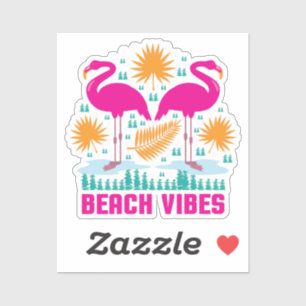 Beach Vibes Pink Flamingos Design