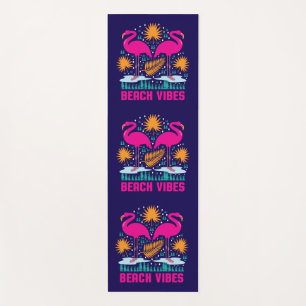 Beach Vibes Pink Flamingos Design Yoga Mat