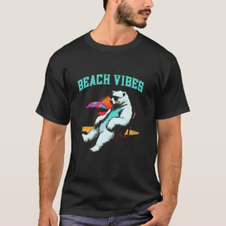 Beach Vibes Polar Bear - Retro Summer Vacation Hol T-Shirt
