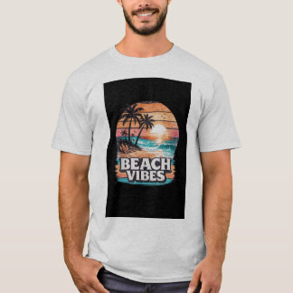 Beach Vibes Retro Sunset T-Shirt | Vintage Tropica