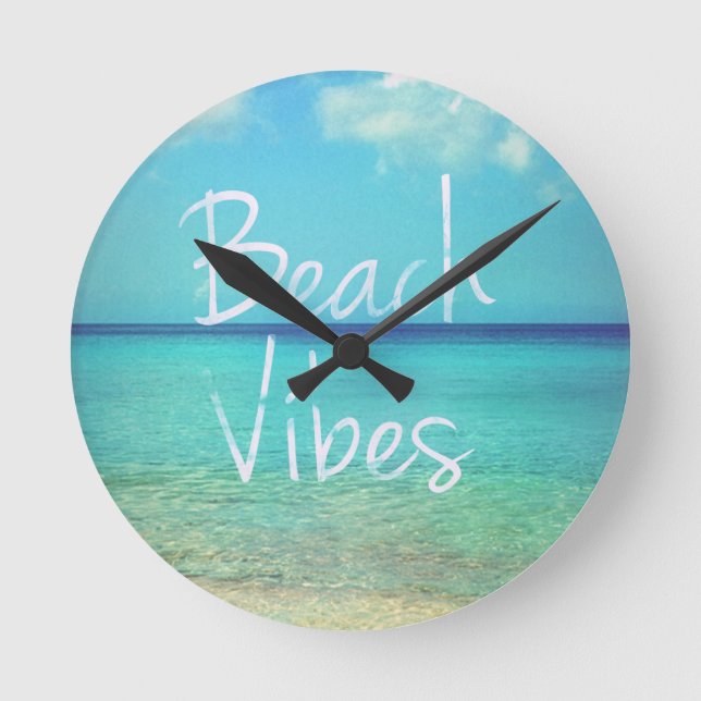 Beach vibes round clock (Front)