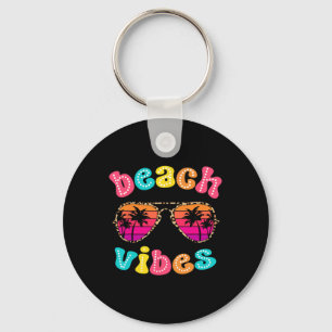 Beach Vibes Summer Sungles Retro Cute Girl Women K Keychain