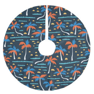 Beach Vibes: Vintage Hawaiian Elegance. Brushed Polyester Tree Skirt