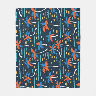 Beach Vibes: Vintage Hawaiian Elegance. Fleece Blanket