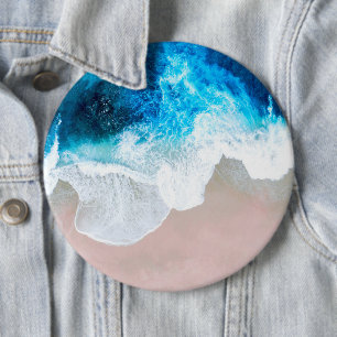 Beach View 6 Inch Round Button