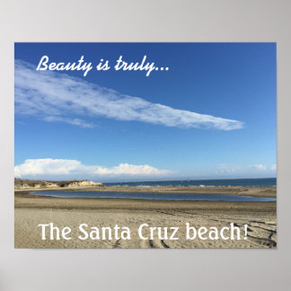 Beach view at the Santa Cruz Boardwalk Poster