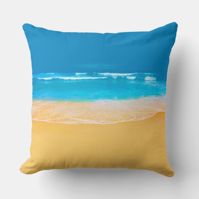 Beach view throw pillow (Front)