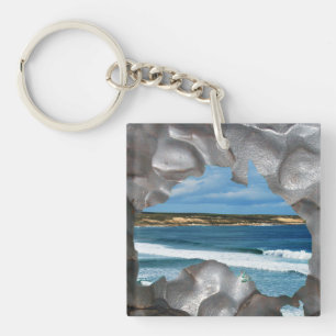 Beach Views In A Australian Map, Keychain