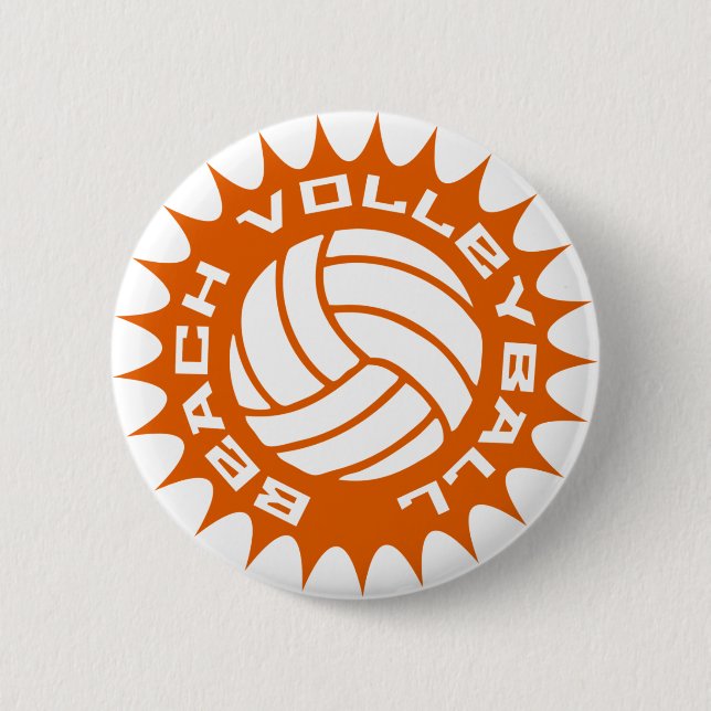 Beach Volleyball 2 Inch Round Button (Front)