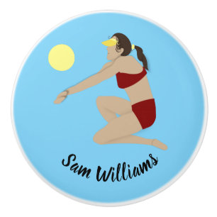 Beach Volleyball Ceramic Knob