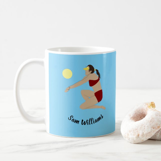 Beach Volleyball Coffee Mug (With Donut)