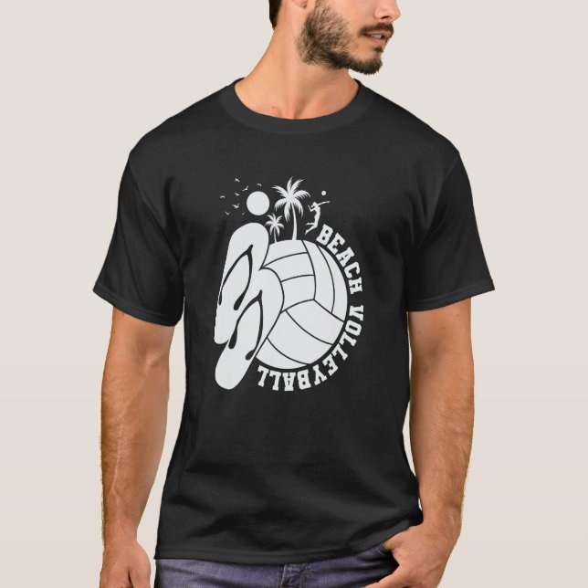 Beach Volleyball Flip Flops Slippers T-Shirt (Front)