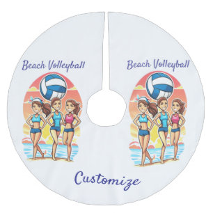 Beach Volleyball Girls Thunder_Cove Brushed Polyester Tree Skirt