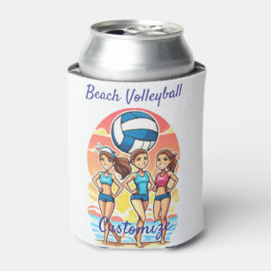 Beach Volleyball Girls Thunder_Cove Can Cooler