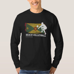 Beach Volleyball Grenada Flag Love Volleyball Play T-Shirt