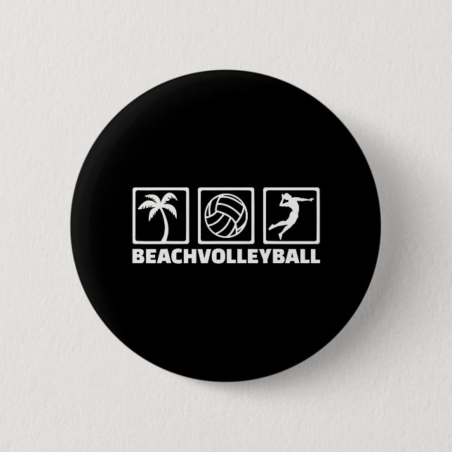 Beach volleyball icons 2 inch round button (Front)