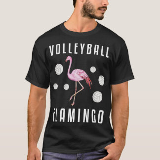Beach Volleyball Pink Flamingo T-Shirt