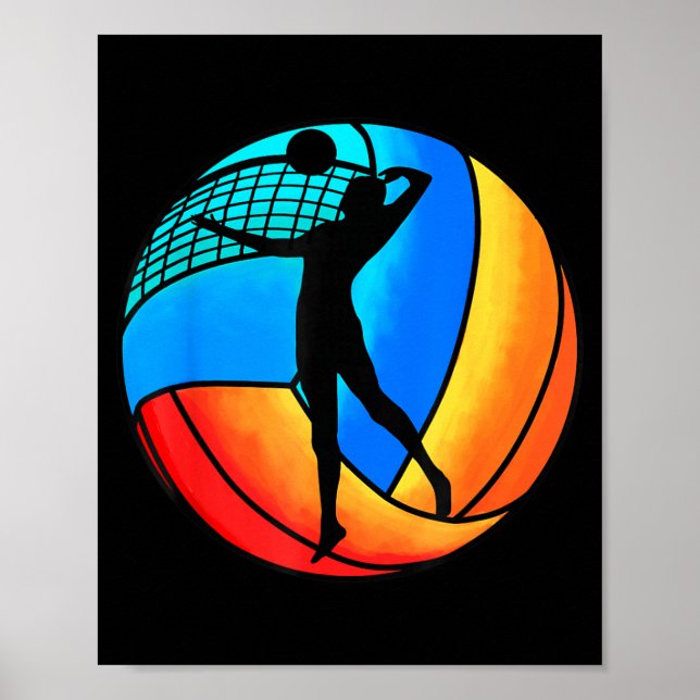 Beach Volleyball Vintage Poster (Front)