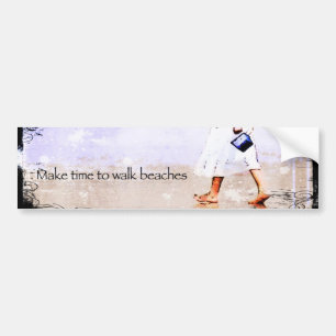 Beach Walking Bumper Sticker