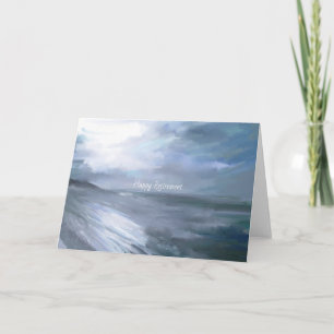 Beach walking retirement card