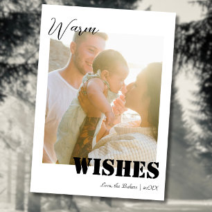 Beach Warm Wishes Two Beach Family Photo Holiday Card