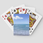 Beach Water Blue Sky White Clouds Background Ocean