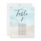 Beach Watercolo table number card with guest names