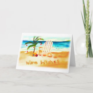 Beach Watercolor Christmas Card