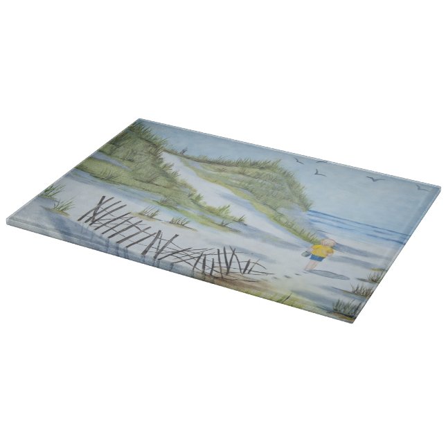 Beach watercolor cutting board (Corner)