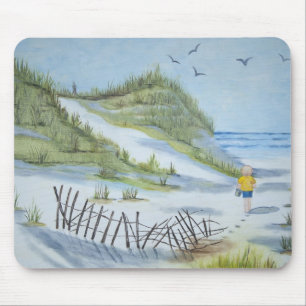 Beach watercolor mouse pad